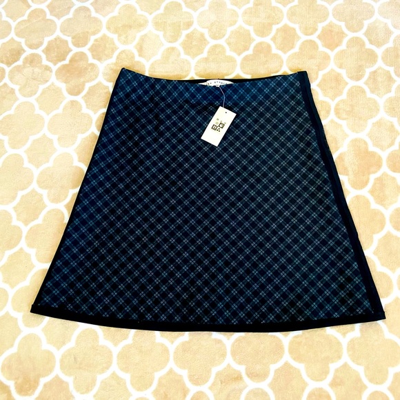 Grey and Black Plaid Skirt - Picture 1 of 8